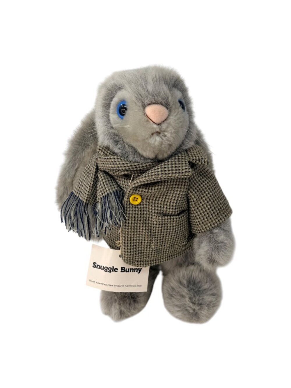 Vintage Snuggle Bunny North American Bear Plush‎ Gray Hare Coat 1980s